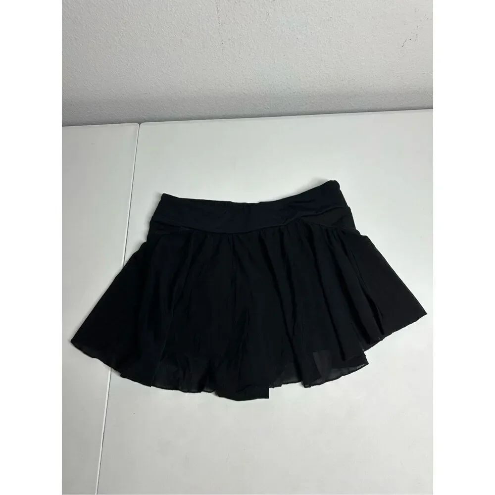Women’s Layer Mesh Flutter Swim Bottom Skirt Bikini Black Size L